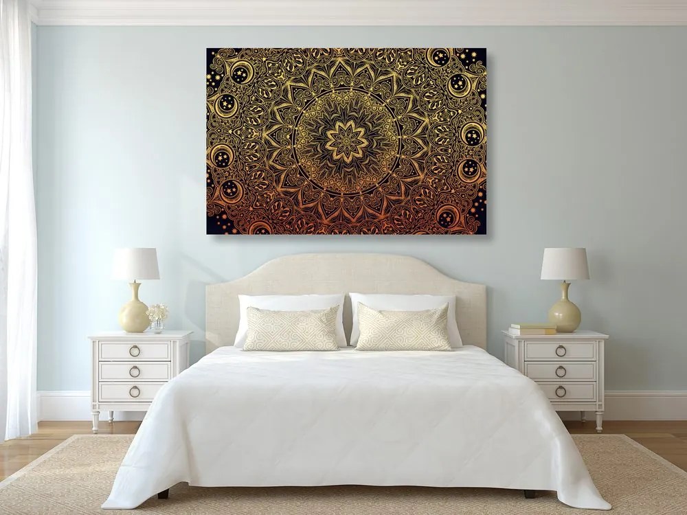 Quadro su tela – Mandala orientale dorata