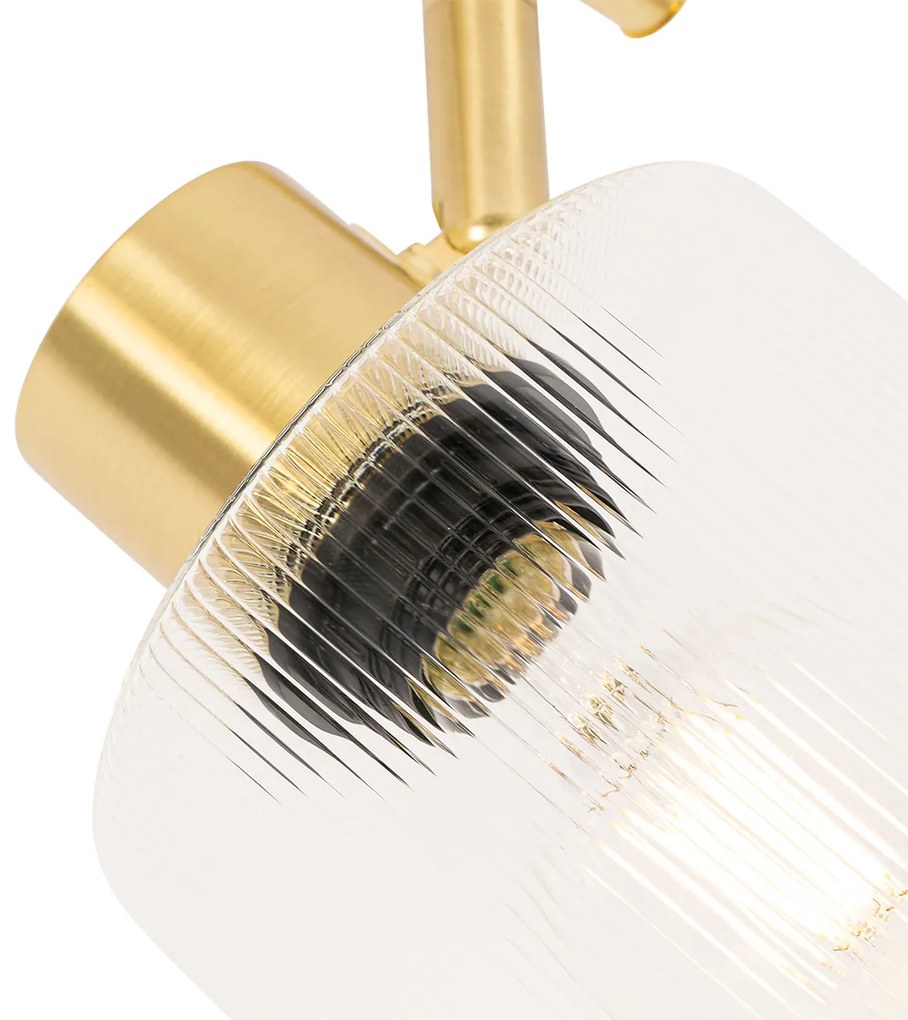 Faretto da soffitto dorato con vetro 3 luci orientabile - Laura
