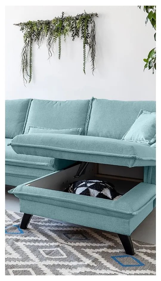 Angolo del divano letto azzurro, angolo destro Charming Charlie - Miuform