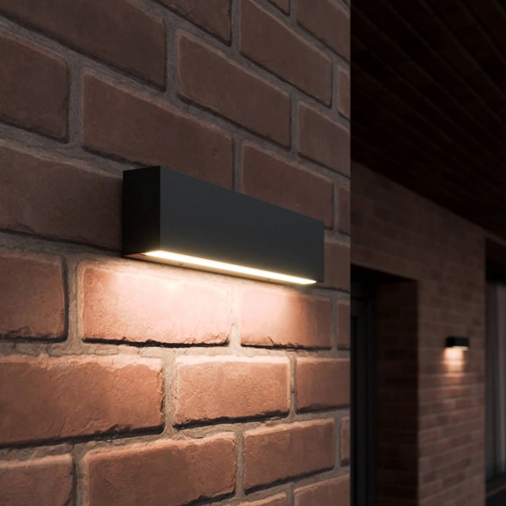 Applique da esterni a LED Elvira Lucande, Nero, Alluminio, Moderno, Applique LED da esterni