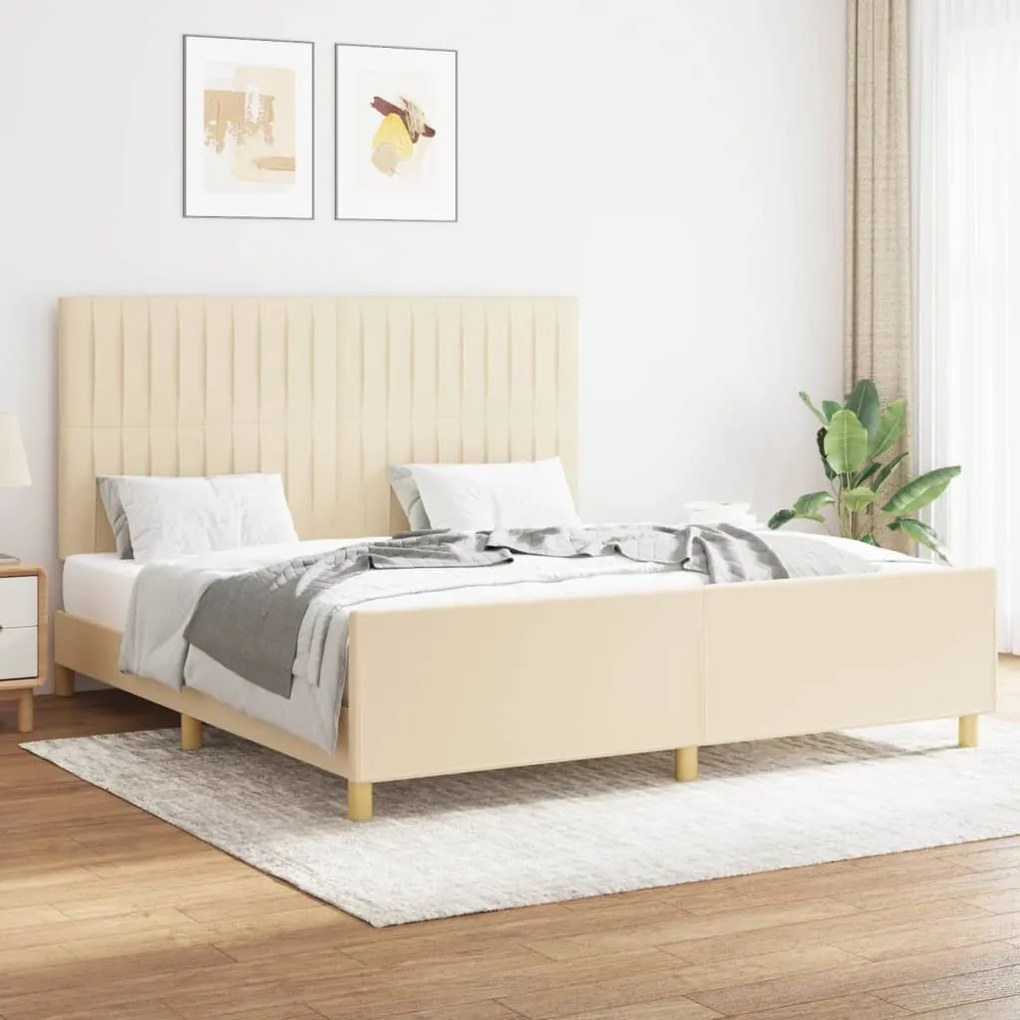 Giroletto Senza Materasso Crema 160x200 Cm İn Tessuto /