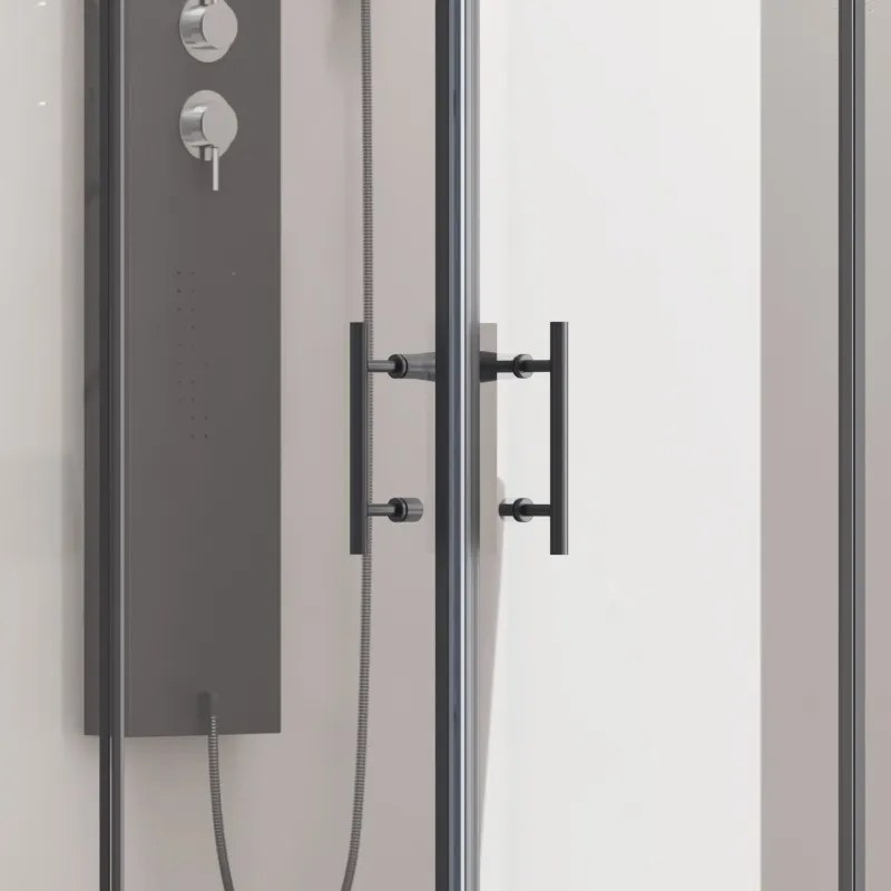 Cabina doccia 120x100cm finitura nera mat modello KF1000B - KAMALU