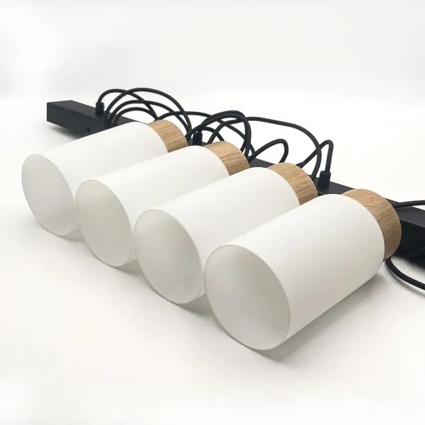 Lampadario sospeso con cavo MARKUS 4xE27/15W/230V nero/rovere