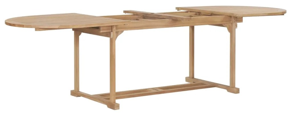 Set da pranzo per esterni 9 pz 180-280x100x75 cm teak massello