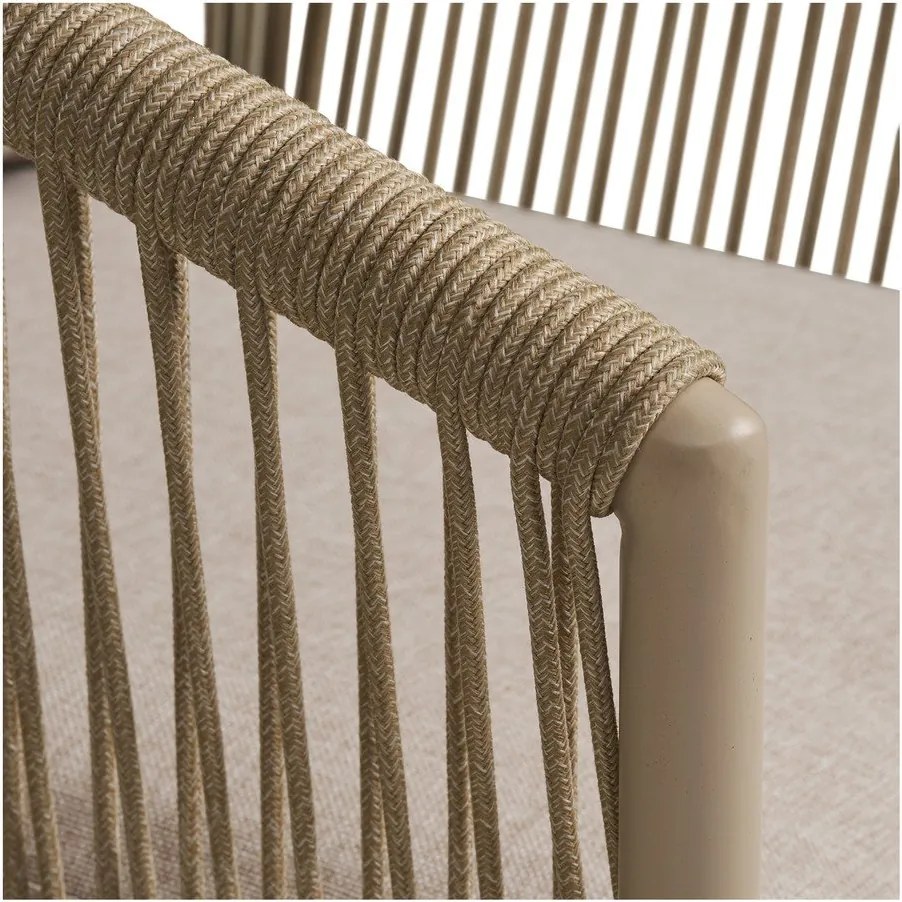 Sedia da esterno beige in metallo/in imbottito Salerno – House Nordic