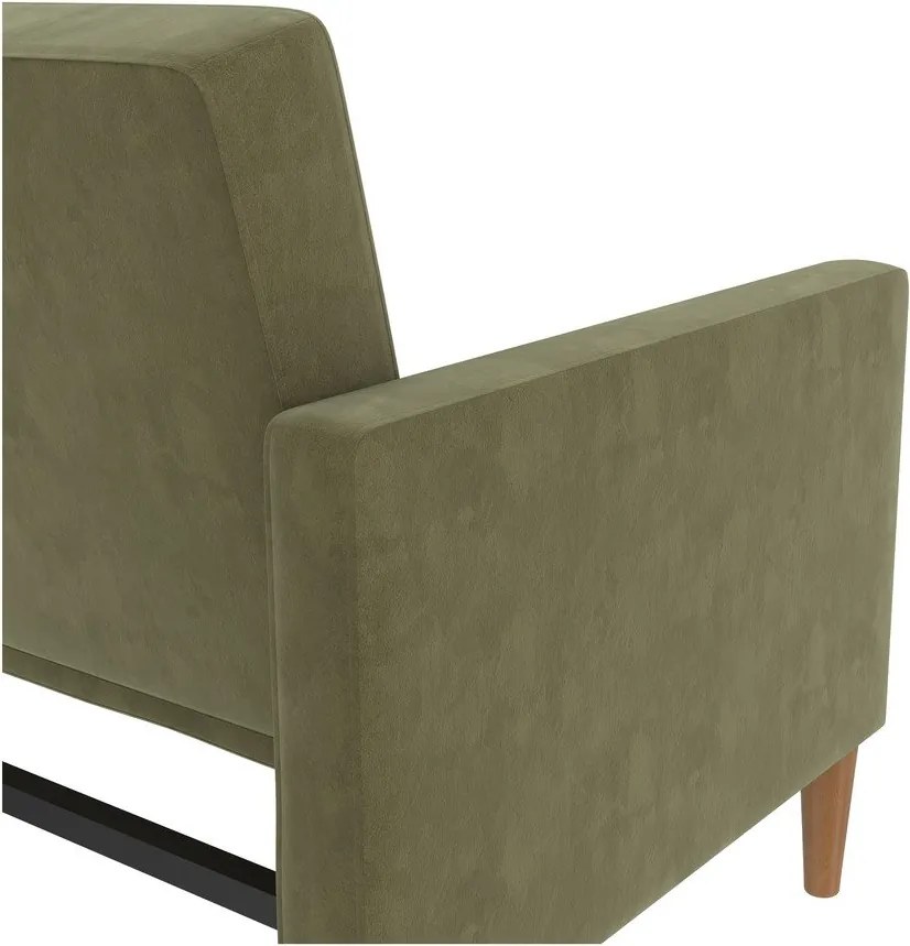 Divano letto in velluto verde 207 cm Lilly - Støraa