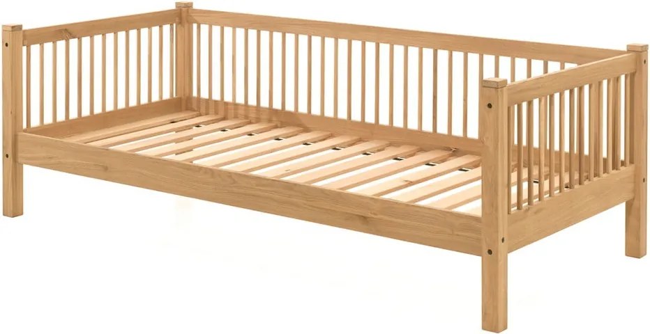 Letto per bambini in rovere colore naturale con letto estraibile 90x200 cm Forrest - Vipack