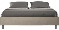 Letto Sommier imbottito Matrimoniale 160x210 cm Azelia - Contenitore,Microfibra,Sabbia