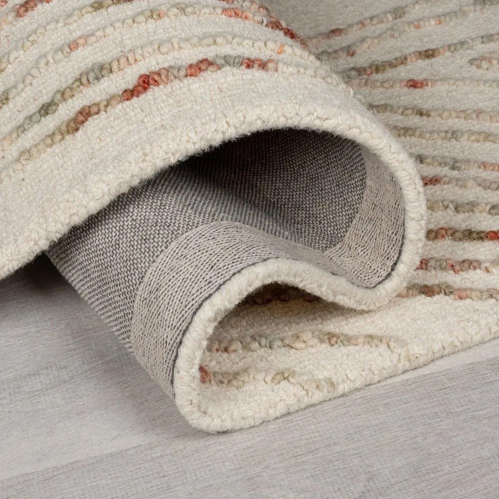 Tappeto in lana arancione e crema 160x230 cm Abstract Swirl - Flair Rugs