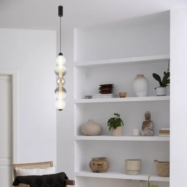 Lampadario LED a sospensione su cavo LUMMI LED/19W/230V nero/fumé