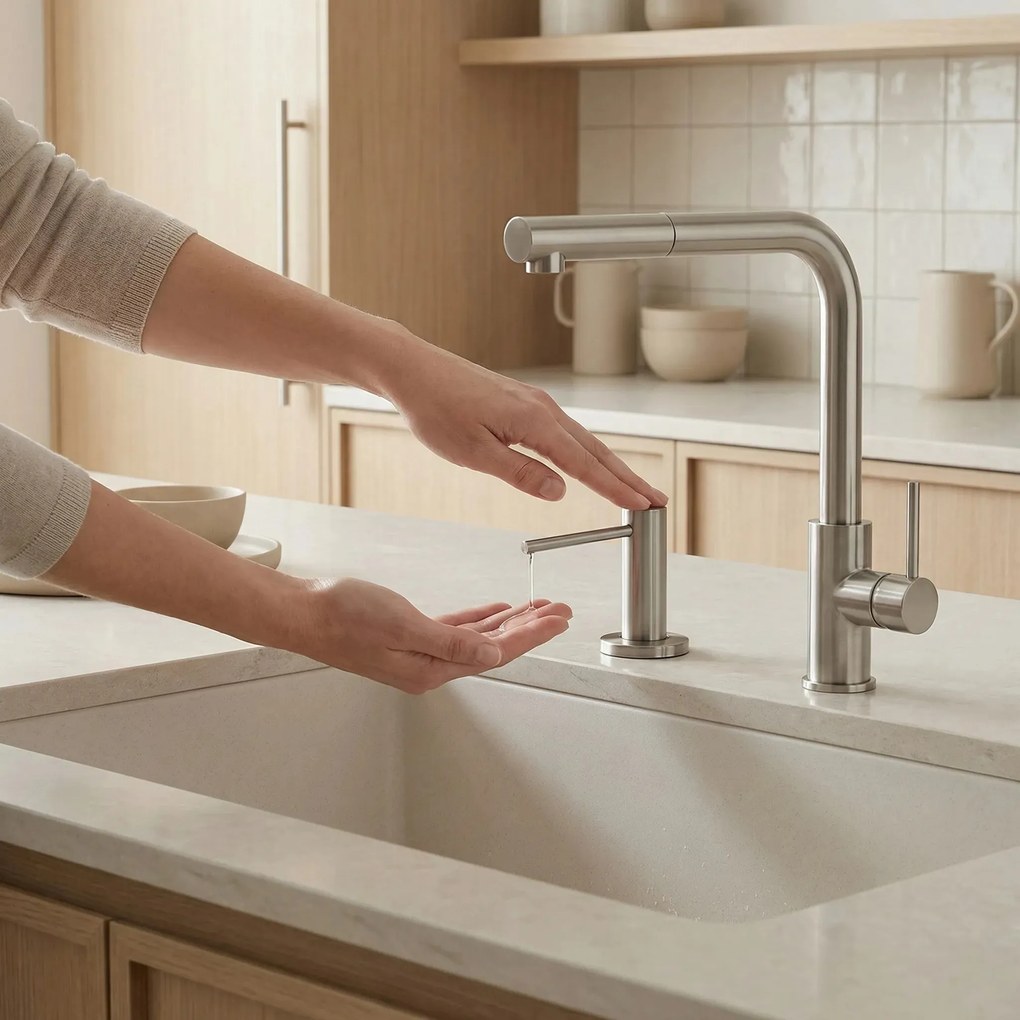 Dispenser lavello sapone  Rea erogatore DEX Brush Nickel