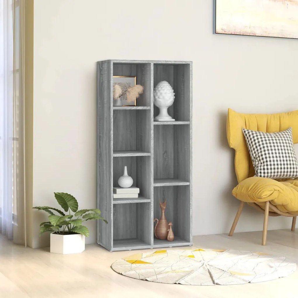 Libreria grigio sonoma 50x25x106 cm