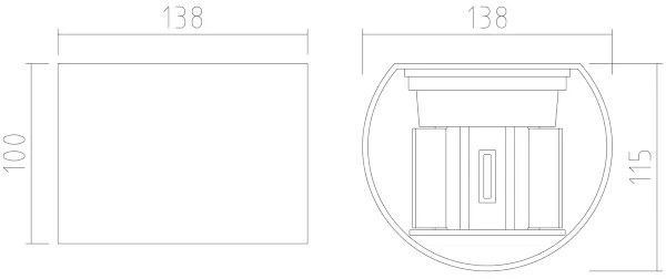 APLED - Applique a LED da esterno OVAL 2xLED/3W/230V IP65