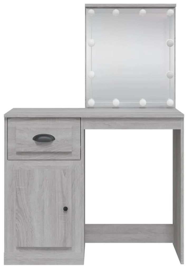 Toeletta con luci led grigio sonoma 90x42x132,5 cm