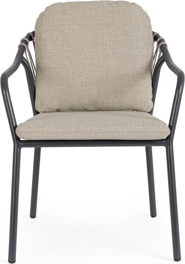 Sedia da esterno marrone chiaro in metallo Edvige – Bizzotto