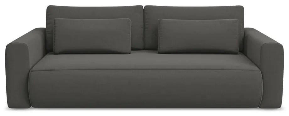 Divano grigio scuro allungabile/con contenitore con rivestimento in velluto 238 cm Kapua – Makamii