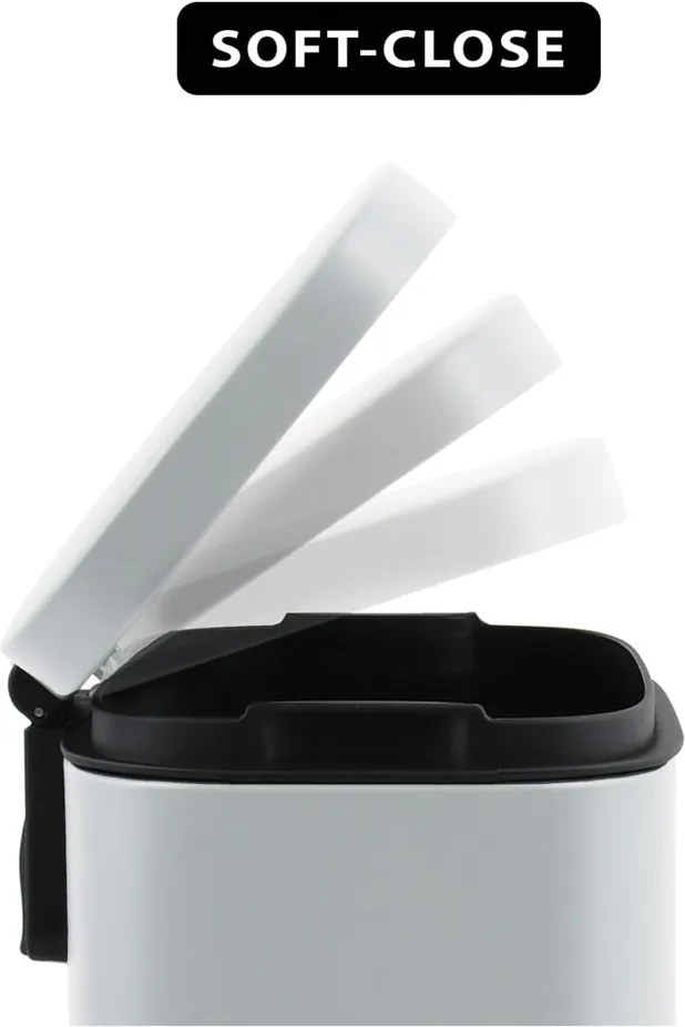 Cestino per la spazzatura bianco opaco in acciaio con pedale 50 l Akira – Spirella