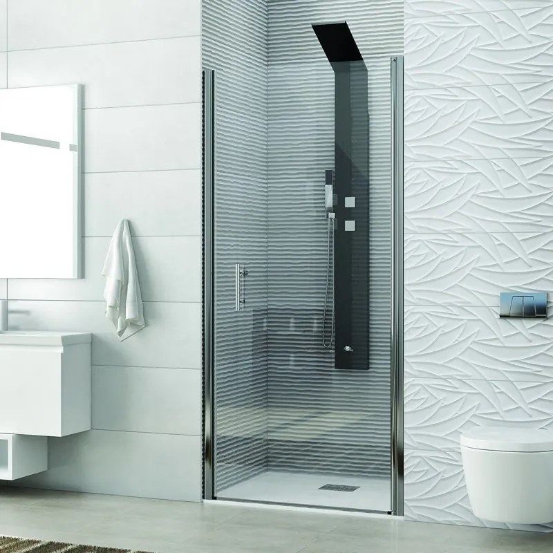 Kamalu - Box doccia porta battente nicchia 70cm vetro trasparente KS2800N