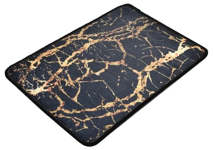 Tappetino da bagno nero/oro 60x40 cm Goldes - Foutastic