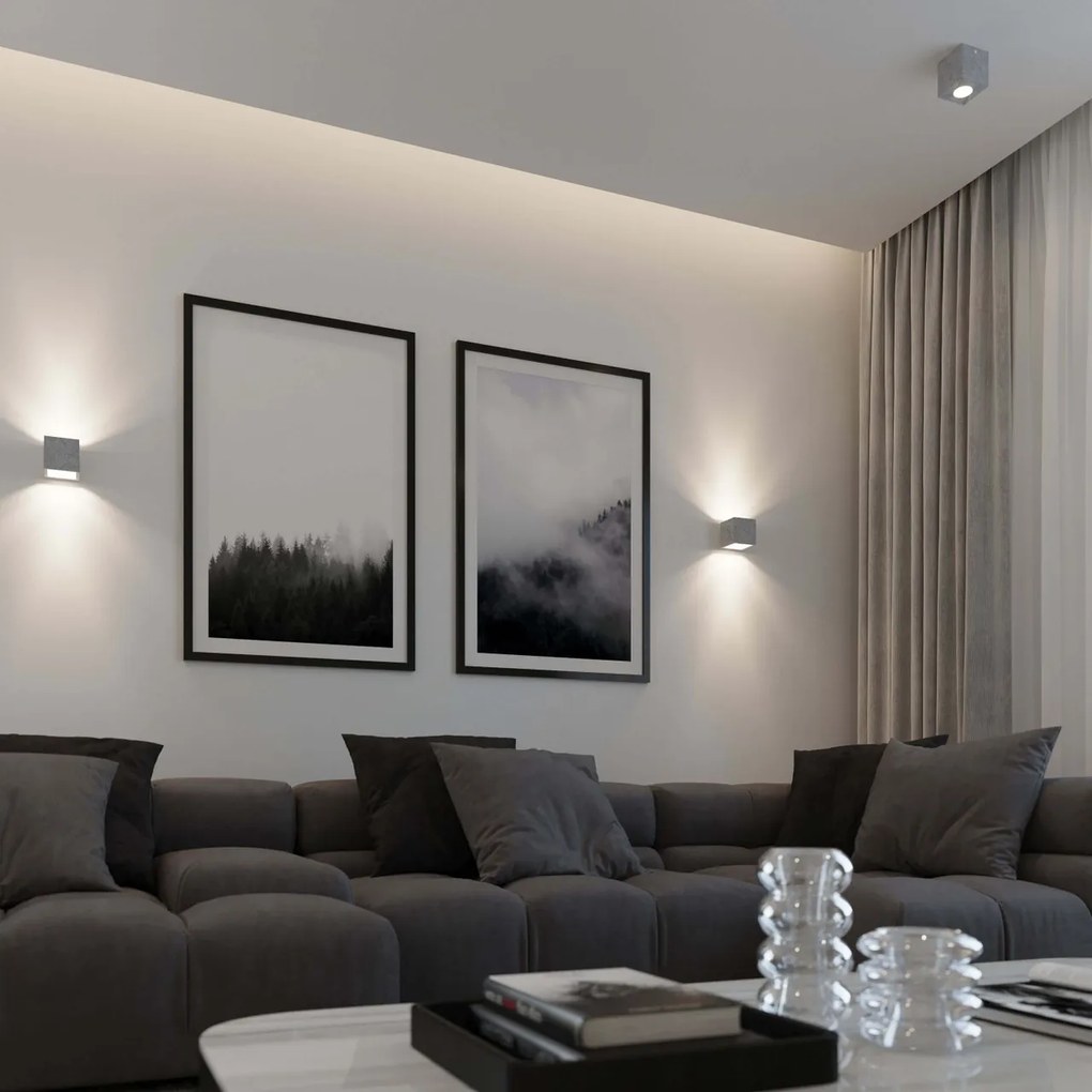 Applique in Cemento da Parete QUAD G9 Grigia da interno