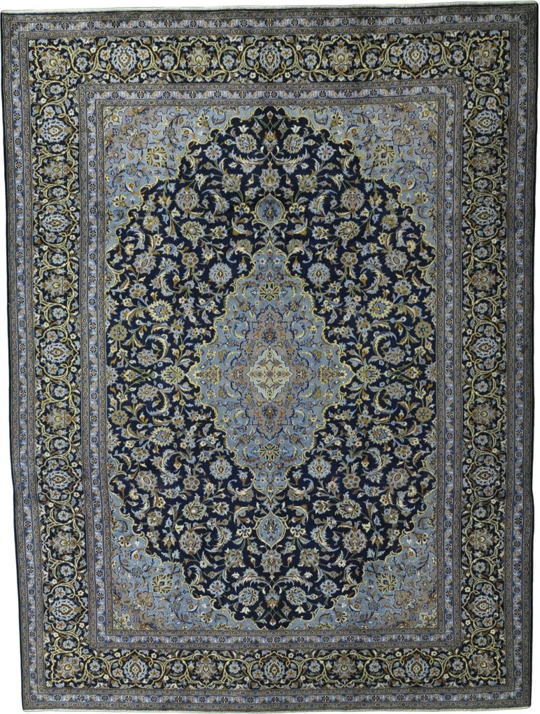 Kashan Tappeto persiano 400 x 300 Blu (Iran) Annodato A Mano