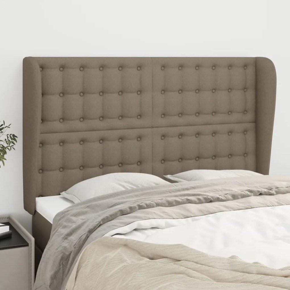 Testiera Ad Orecchio Tortora 147 X 23 X 118/128 Cm İn Tessuto /