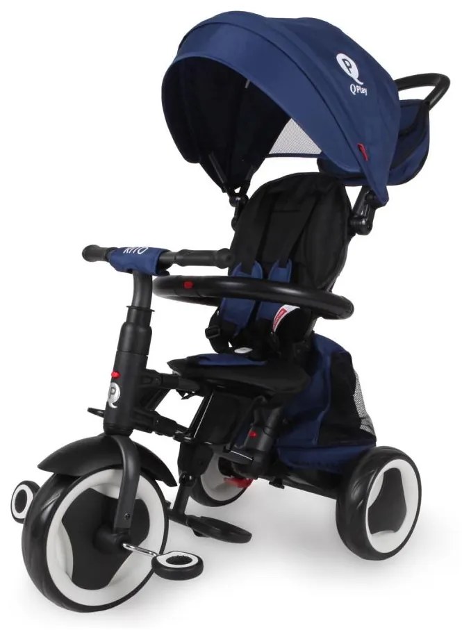 QPlay - Triciclo 3 in 1 per bambini RITO EVA PLUS blu