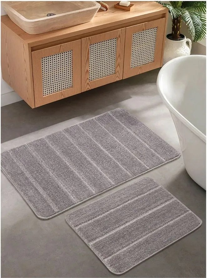 Set di tappetini per il bagno grigi 2 pz 50x80 cm Yeni Cizgli – Foutastic