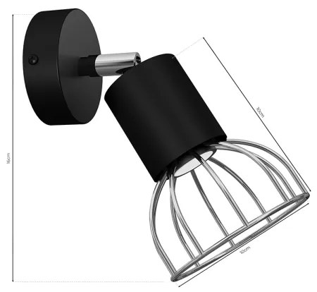 Faretto da muro DANTE 1xGU10/25W/230V nero/cromo luminoso