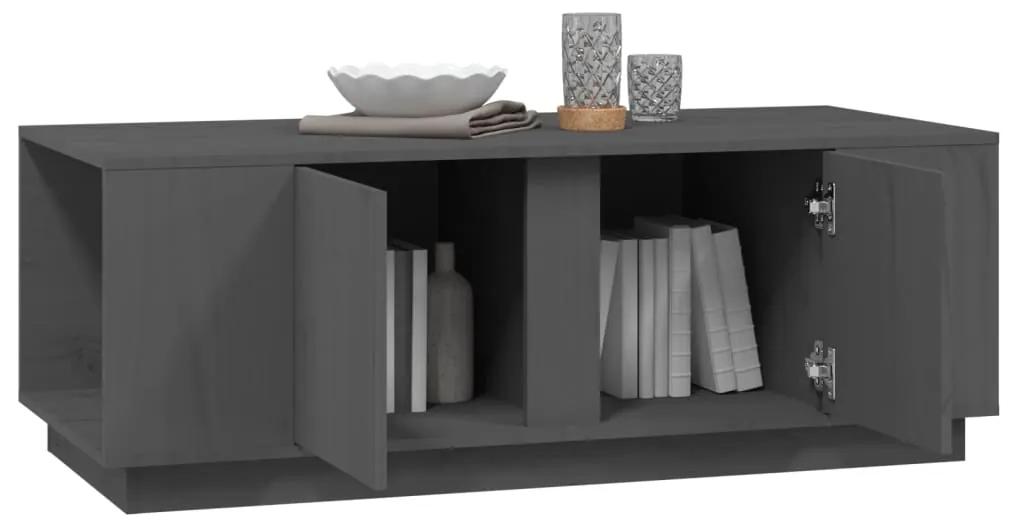 Tavolino da salotto grigio 110x50x40 cm legno massello di pino
