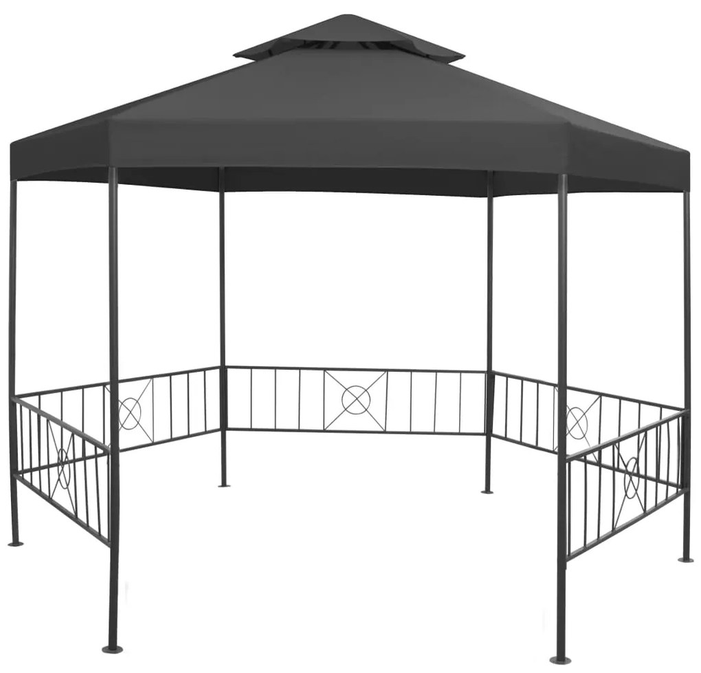 Gazebo Da Giardino 323x275x265 Cm Antracite /