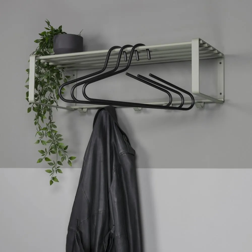 Attaccapanni da parete verde polveroso in metallo con scaffale 70 cm Rex – Spinder Design