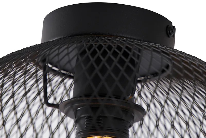 Plafoniera moderna nera 30 cm - Mesh Ball