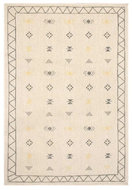 Tappeto Sarawi geometrico in cotone beige/arancio/ grigio, L 190 x L 130 cm