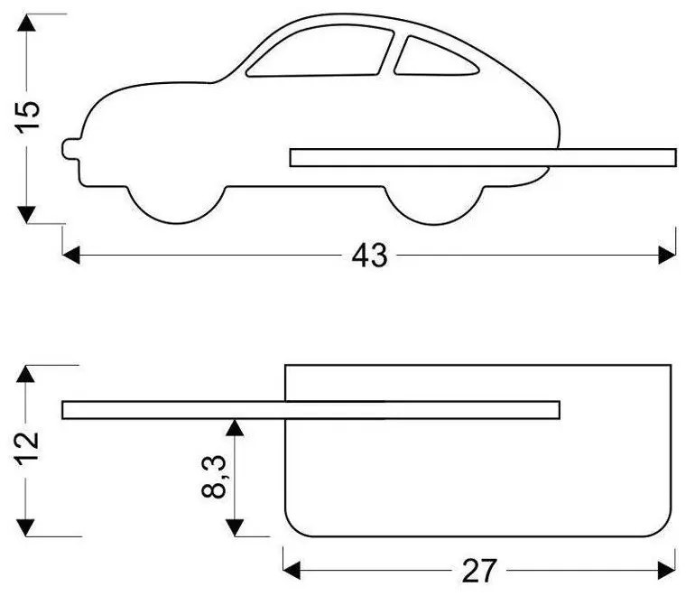 Lampada per bambini color menta Car - Candellux Lighting