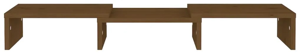 Supporto per monitor miele 60x24x10,5 cm legno massello di pino