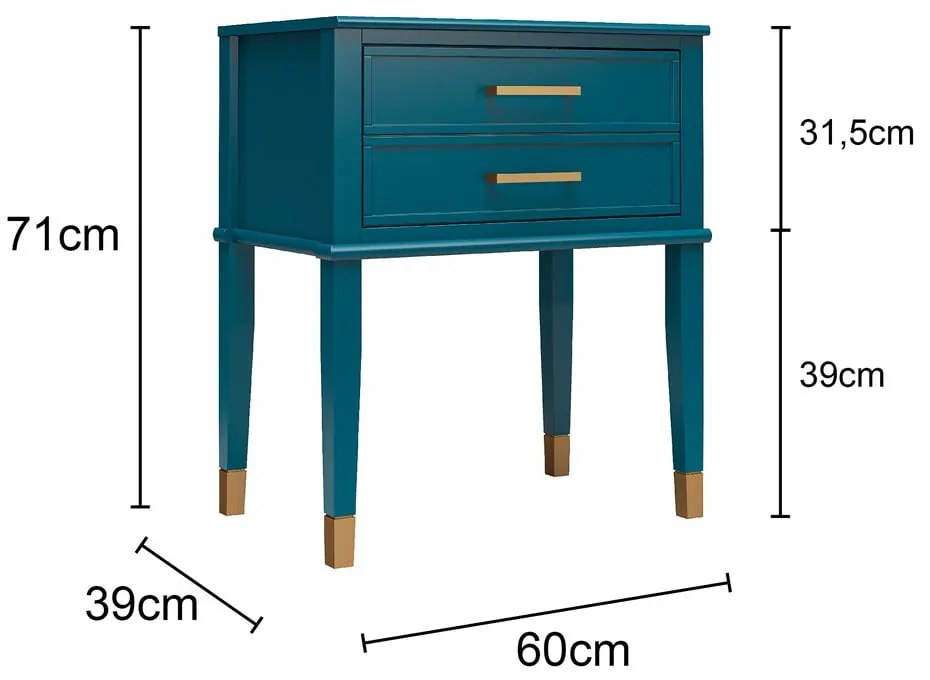 Comodino grigio chiaro Westerleigh - CosmoLiving by Cosmopolitan