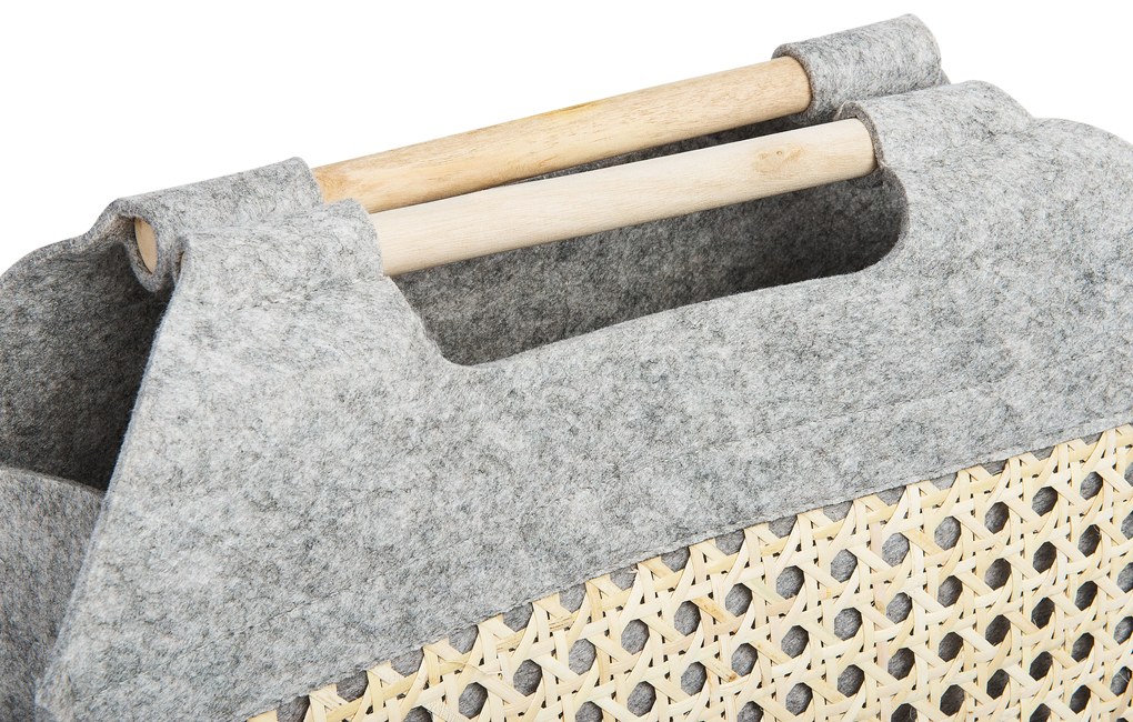 Set di 3 cesti feltro grigio chiaro SARIOT Beliani