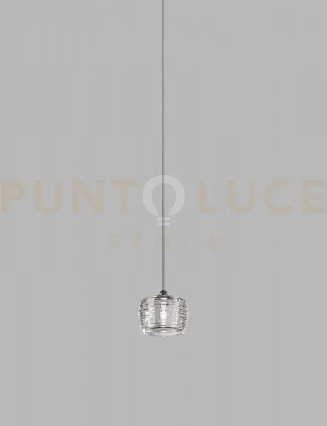 Damasco sospensione c cristallo cristallo nickel satinato 1 luce at...