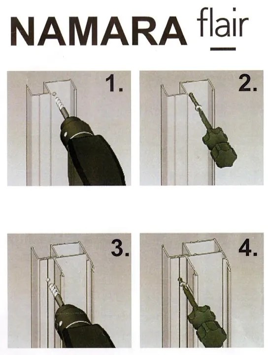 Fermo Namara in alluminio L 2.5 x H 195 cm