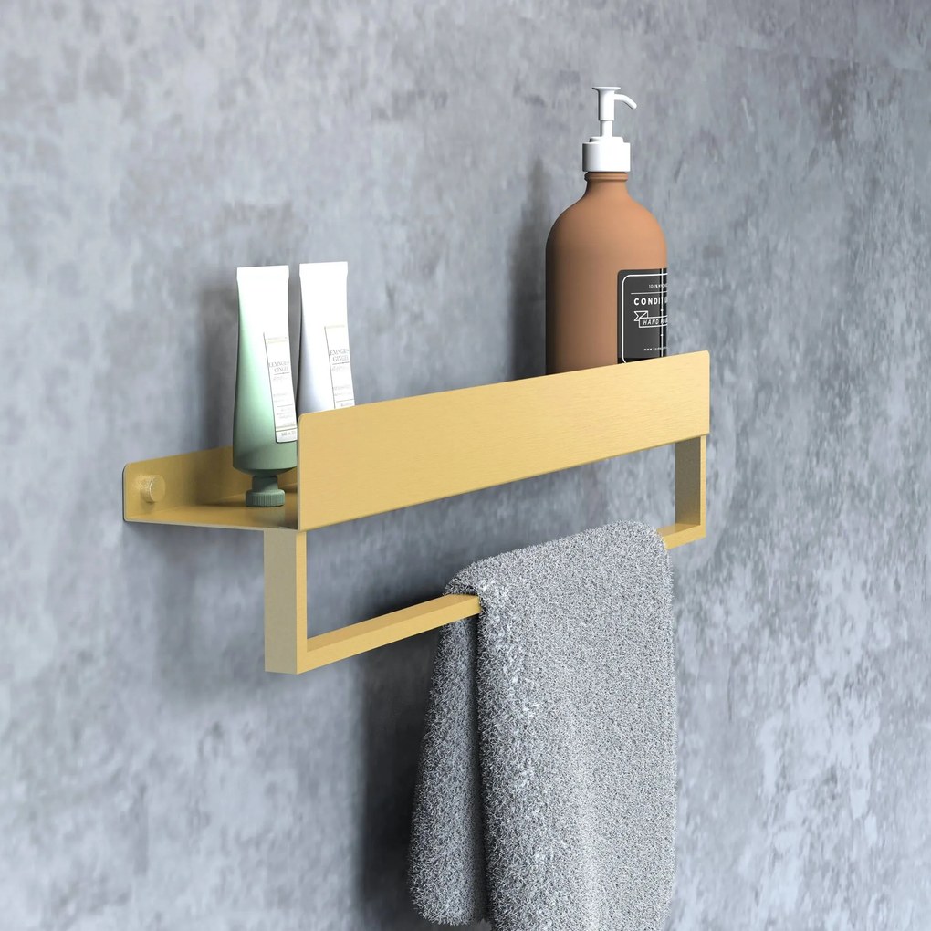 Mensola da bagno SF01 45cm gold brush