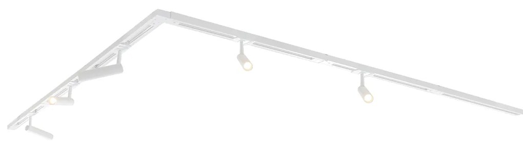 Sistema di illuminazione a binario moderno con 5 faretti bianco monofase GU10 35mm - Iconic Jeana Luxe