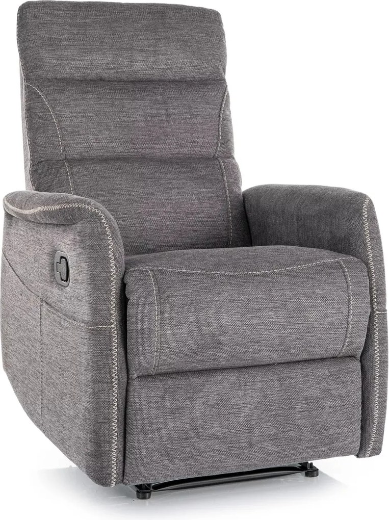 Poltrona reclinabile Solon M Brego in tessuto grigio scuro – 74x86-162x106 cm
