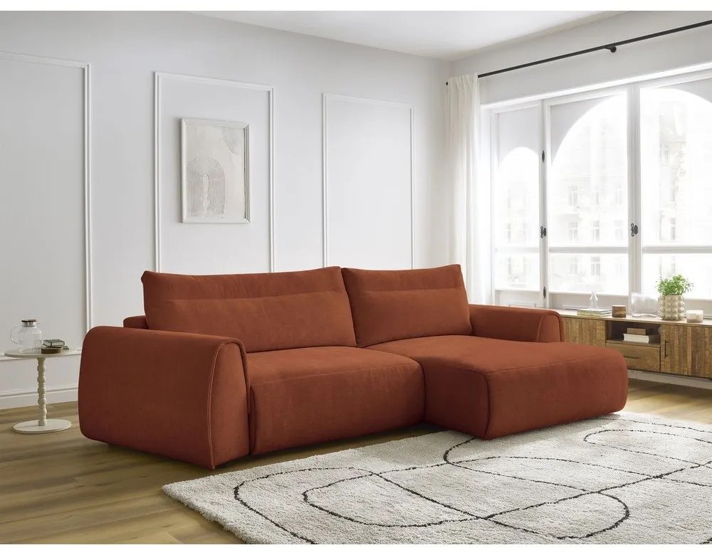 Divano angolare arancione Aden – Bobochic Paris