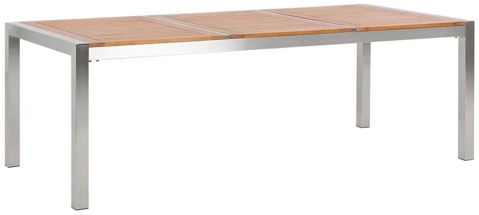 Tavolo da giardino legno chiaro 220 x 100 cm GROSSETO Beliani