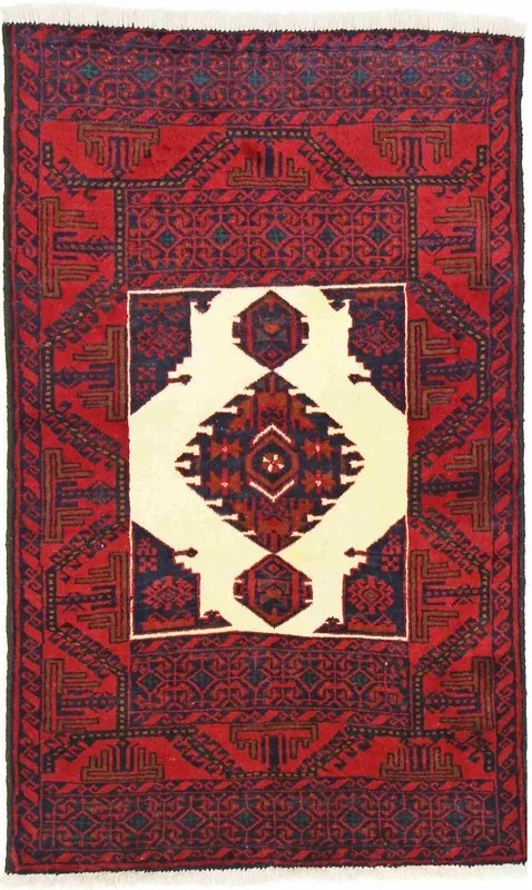 Beluch Tappeto persiano 90x150 Rosso (Iran) Annodato A Mano