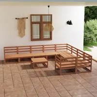 Set Divani da Giardino 10 pz in Legno Massello di Pino 3075992