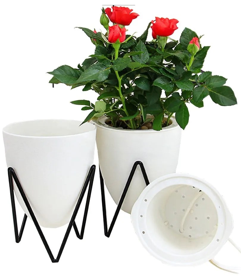 Vaso autoinnaffiante in plastica ø 19 cm Poppy - Tomasucci