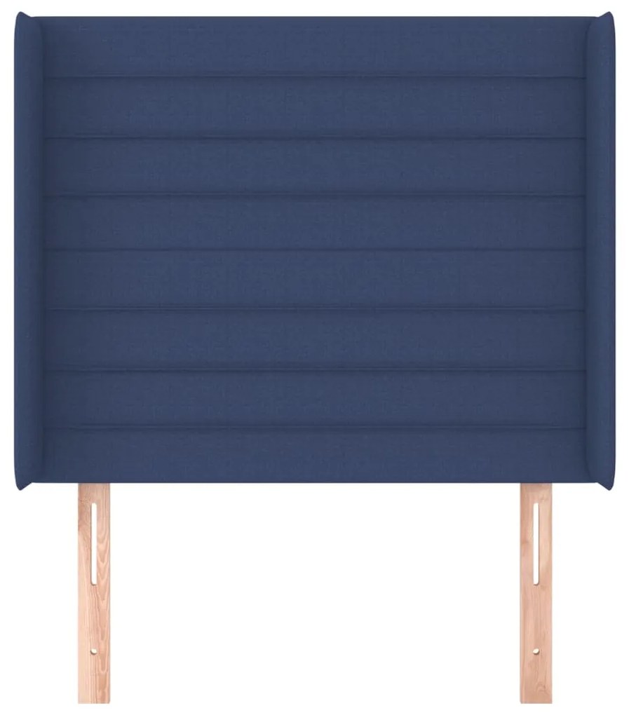 Testiera ad orecchio blu 103x16x118/128 cm in tessuto