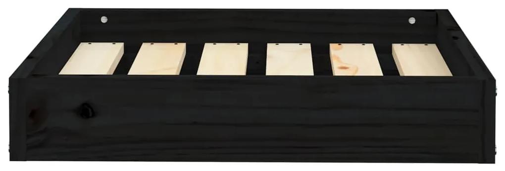 Cuccia per cani nera 51,5x44x9 cm in legno massello di pino